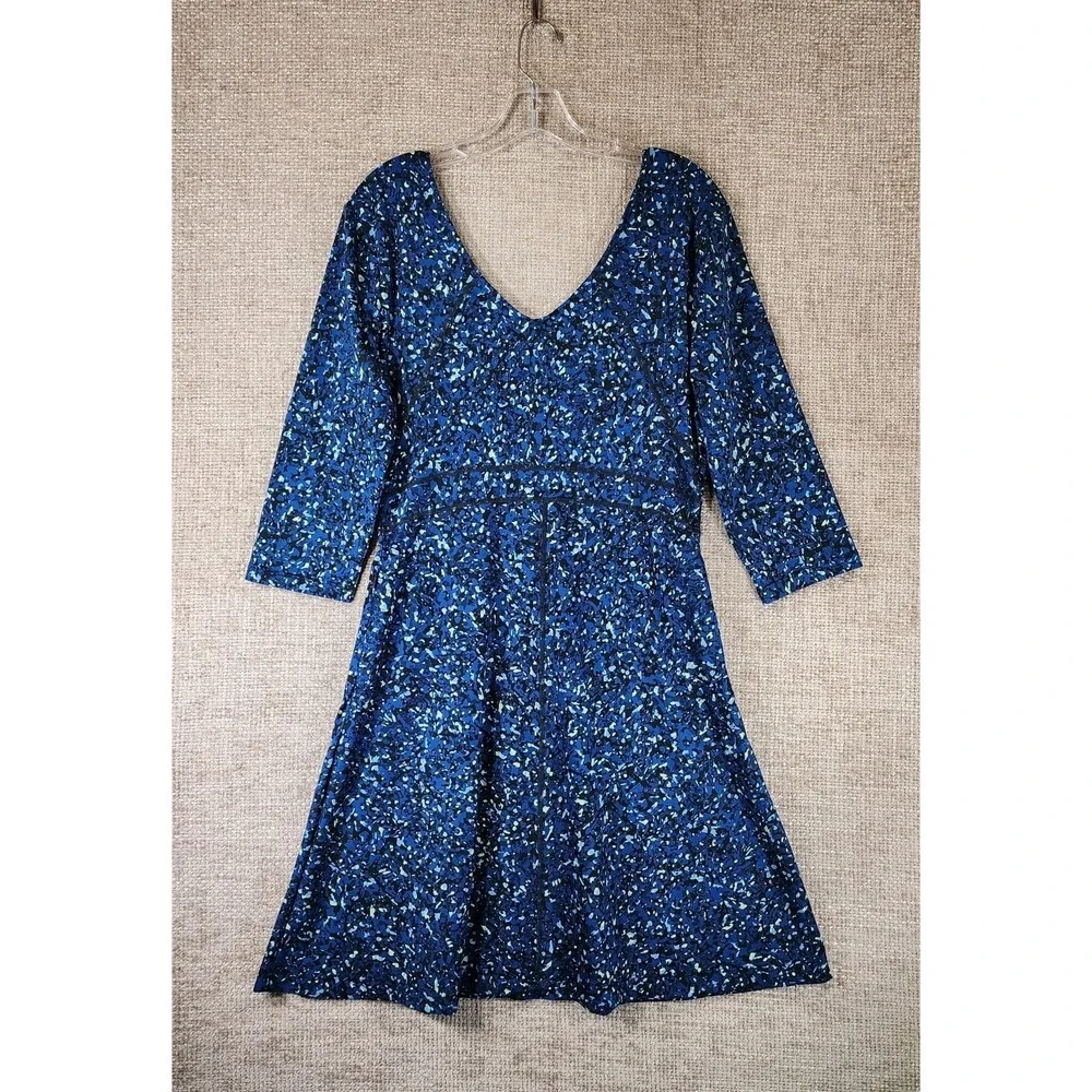 Title Nine Dream Double V Dress Womens M Sea Glass Blue Active Zip Pockets